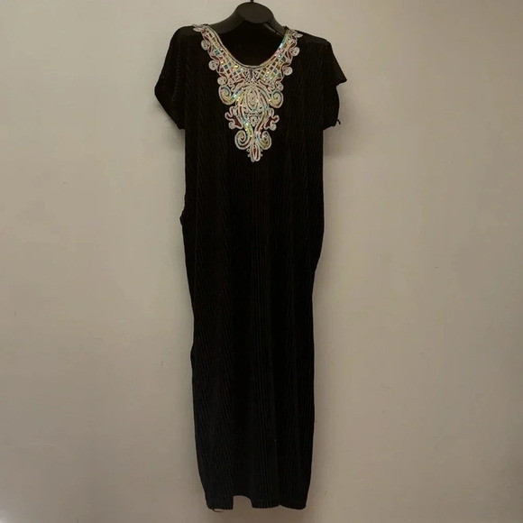 Vintage style velvet Sunday V neck rhinestone Bou Bou romper - Picture 1 of 11